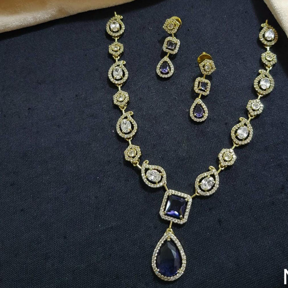 Kavita Art Gold Plated American Diamond Necklace Set