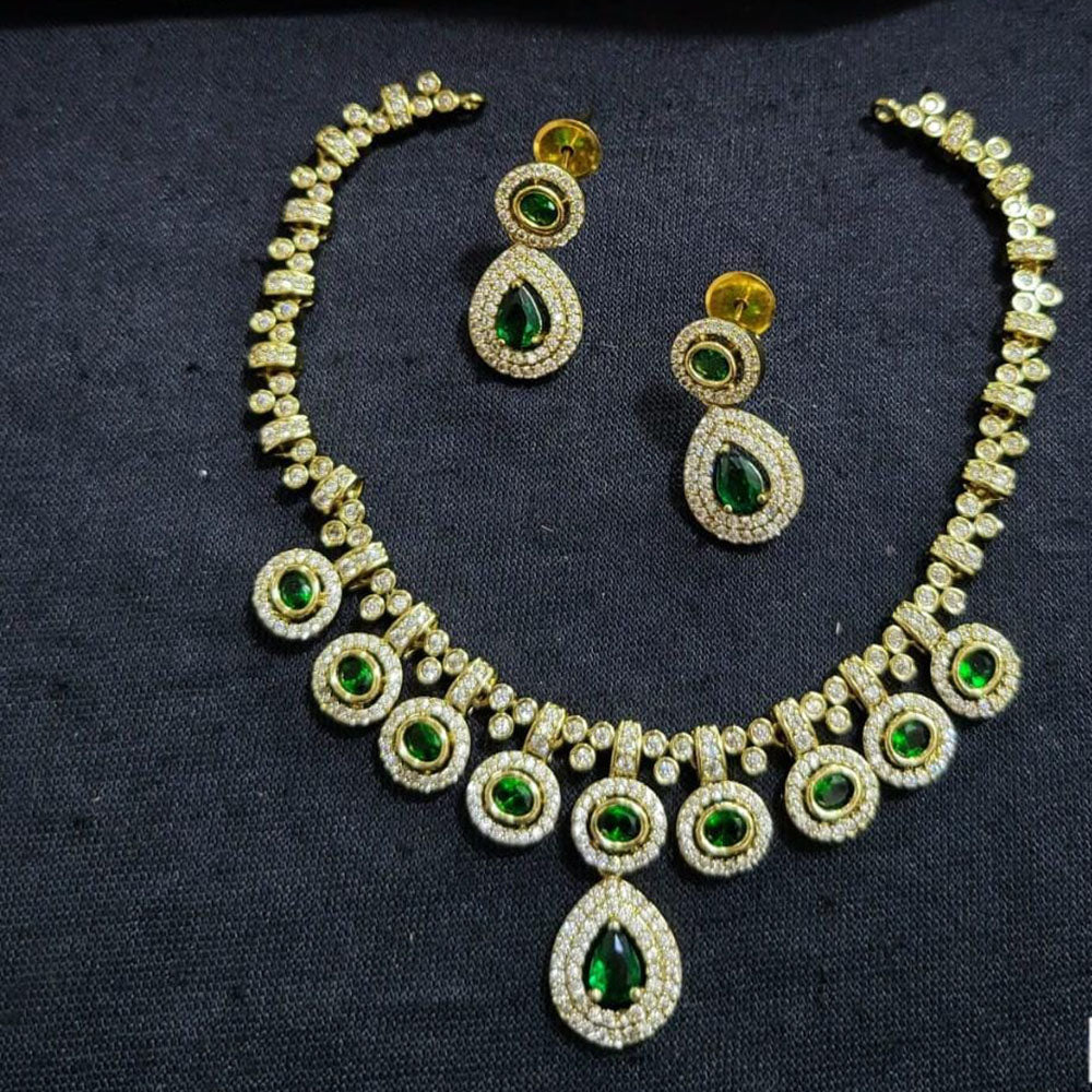 Kavita Art Gold Plated American Diamond Necklace Set