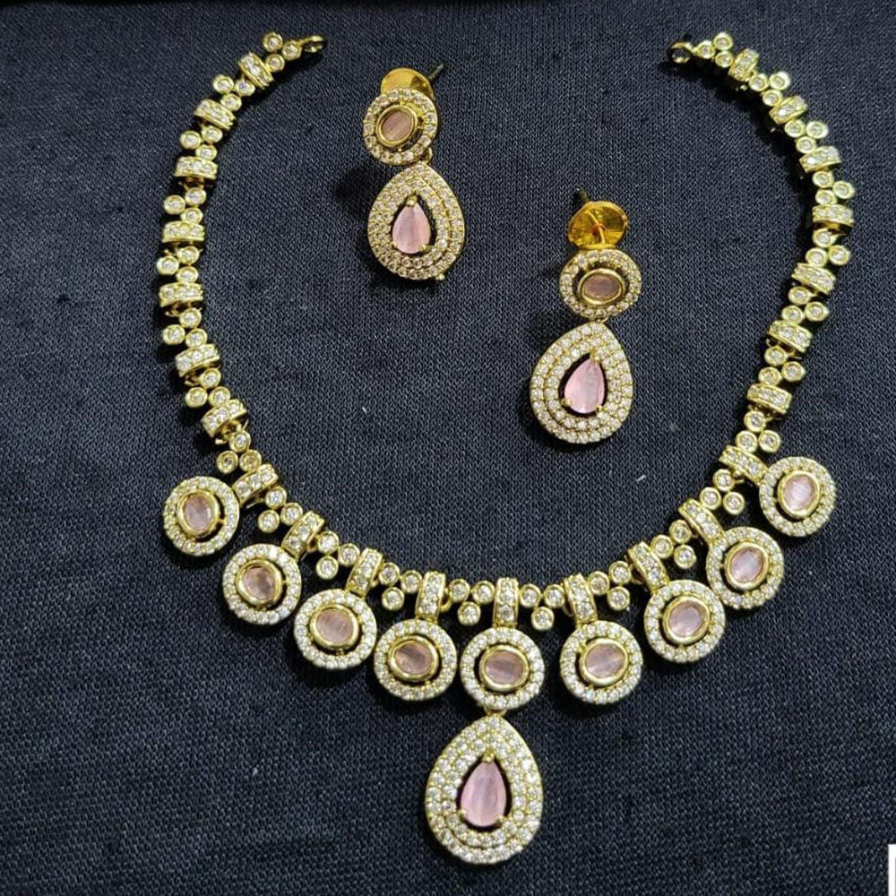 Kavita Art Gold Plated American Diamond Necklace Set