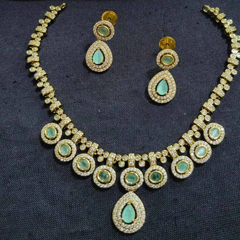 Kavita Art Gold Plated American Diamond Necklace Set