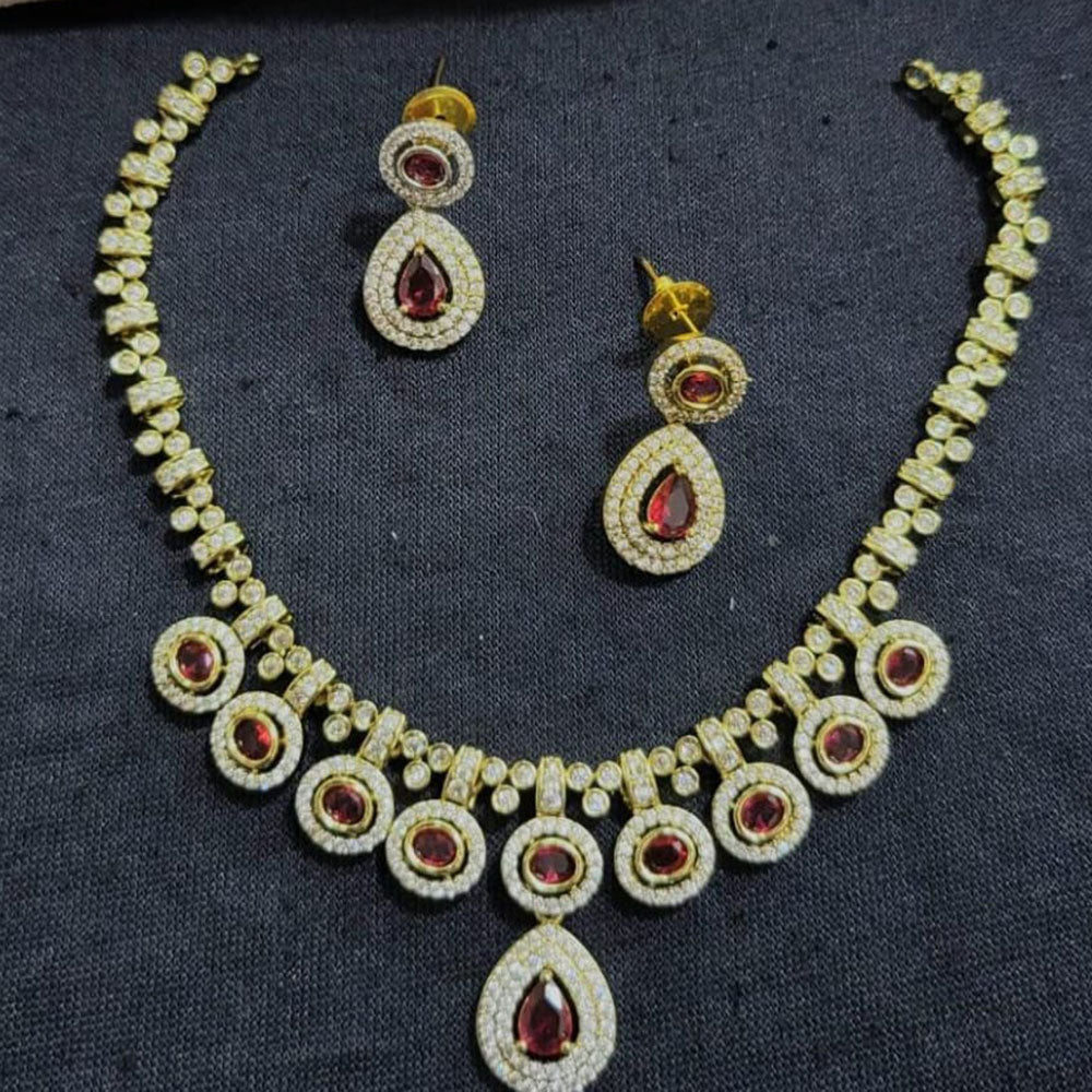 Kavita Art Gold Plated American Diamond Necklace Set