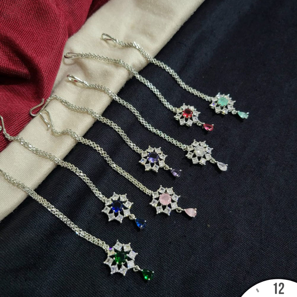 Kavita Art  Silver Plated American Diamonds Mangtikka