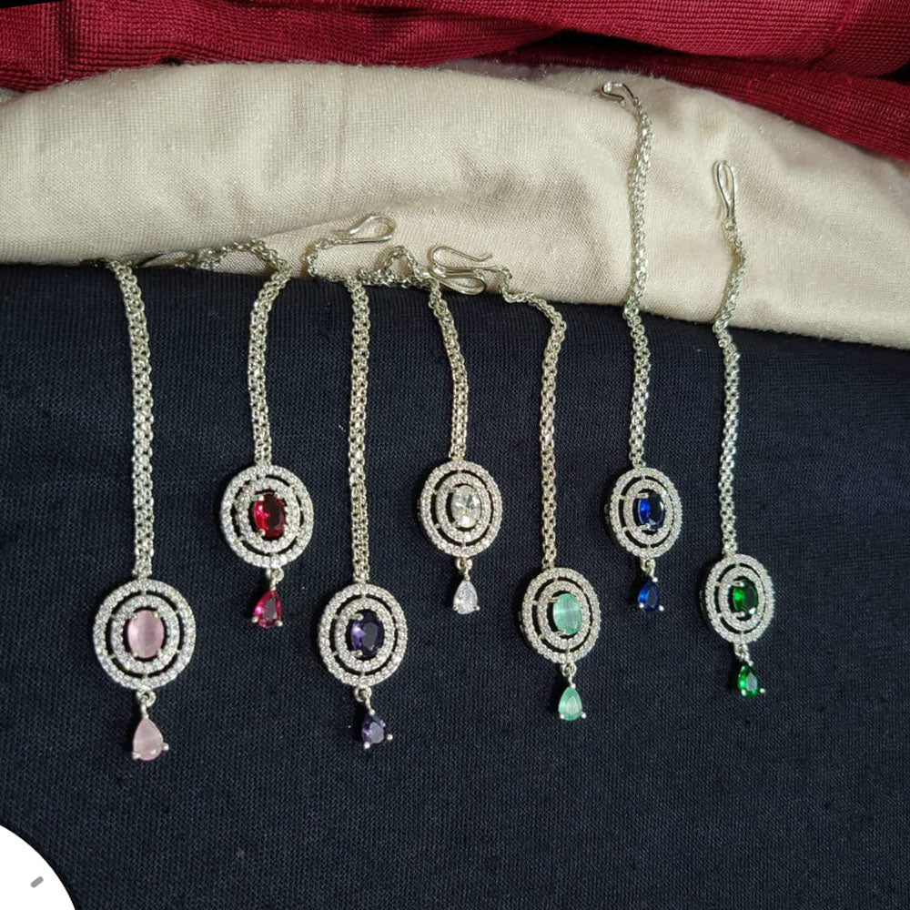 Kavita Art  Silver Plated American Diamonds Mangtikka