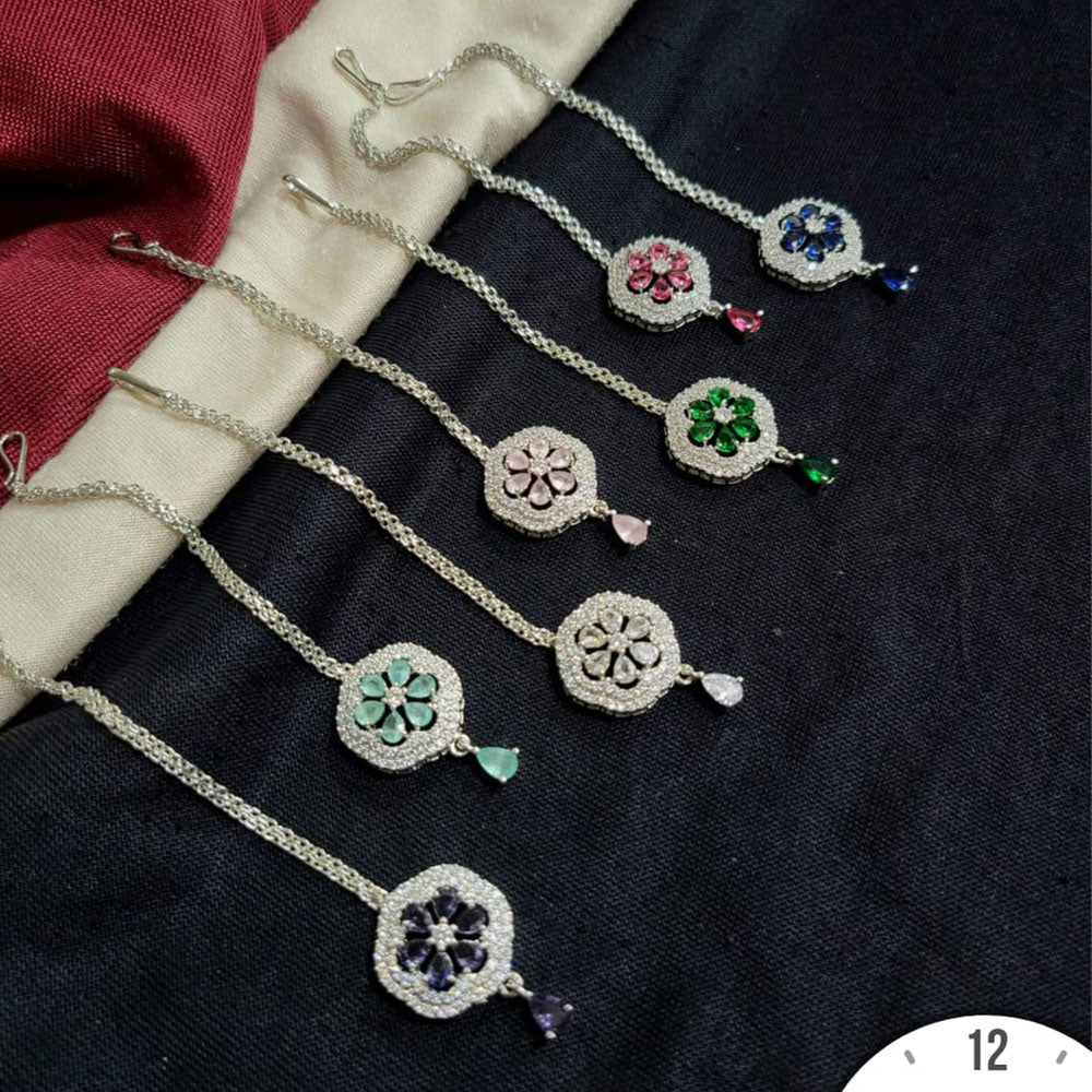 Kavita Art  Silver Plated American Diamonds Mangtikka