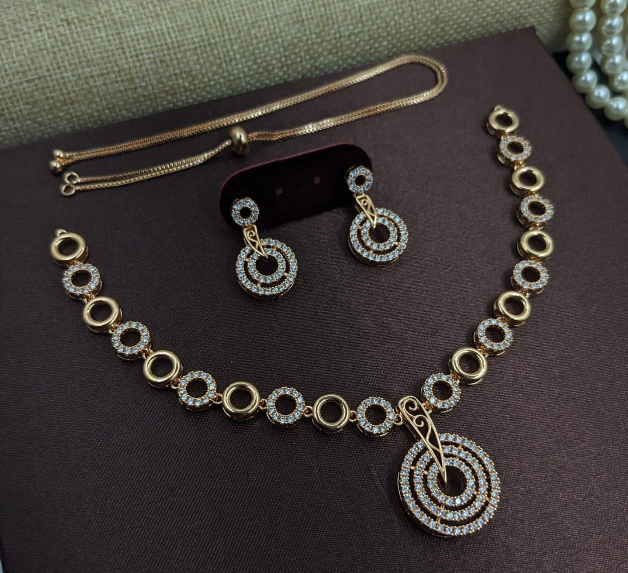 Kavita Art Gold Plated Austrian Stone Necklace Set