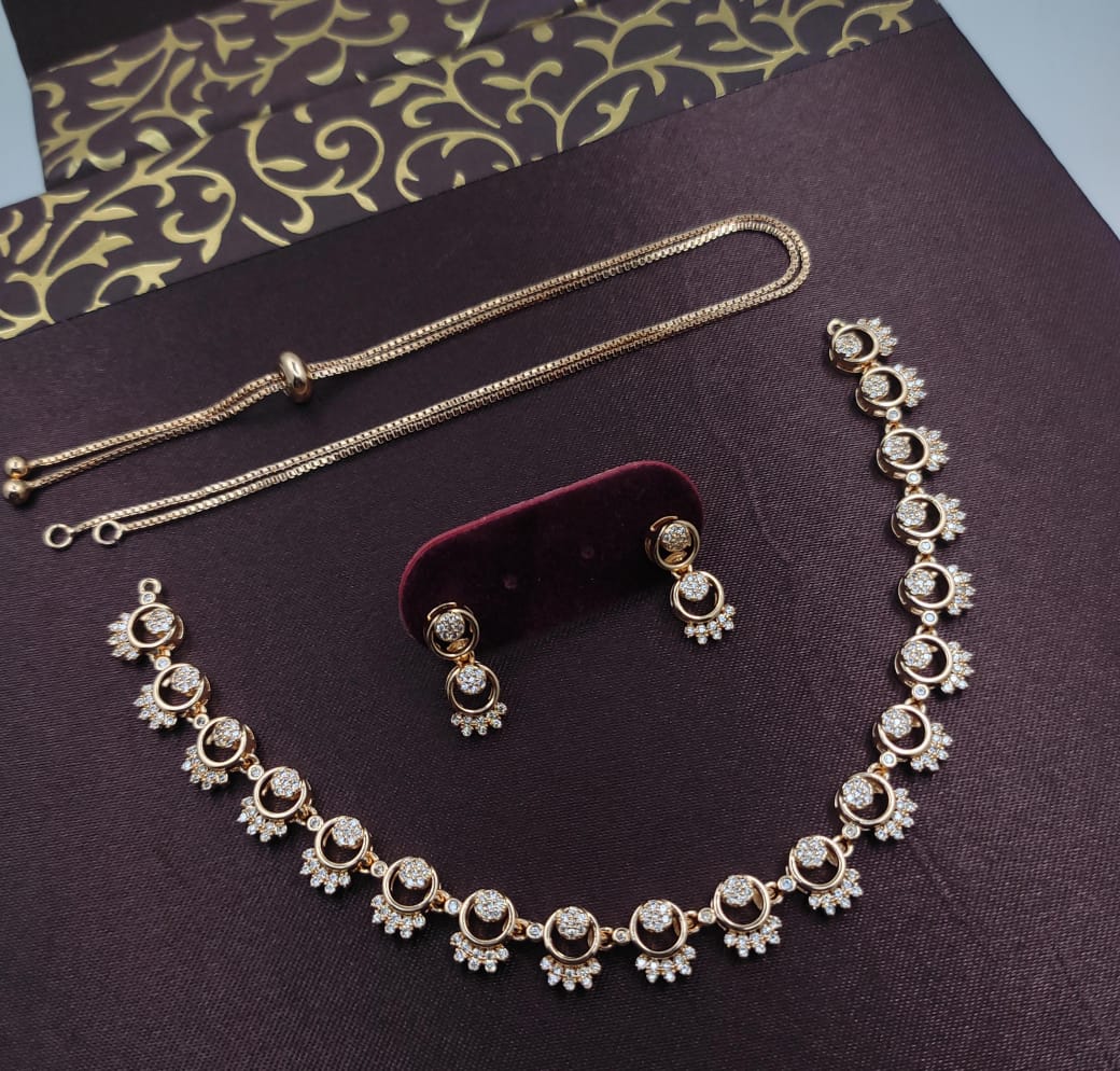 Kavita Art Gold Plated Austrian Stone Necklace Set