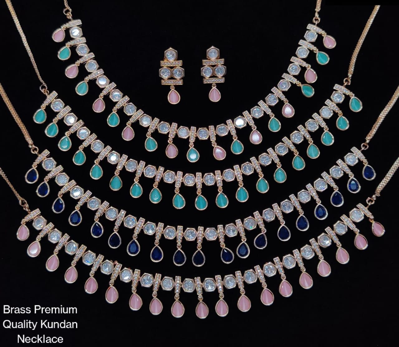 Kavita Art Gold Plated Polki Kundan Stone Necklace Set