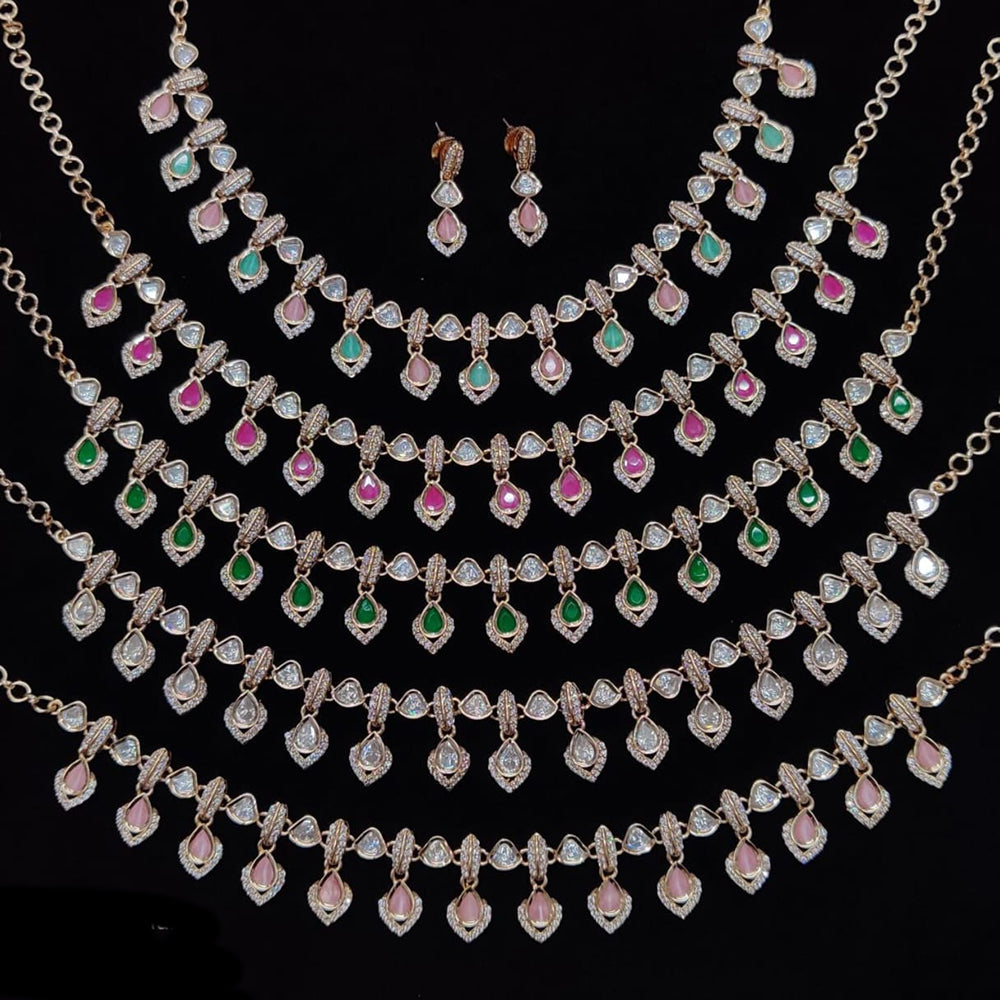 Kavita Art Gold Plated Polki Kundan Stone Necklace Set