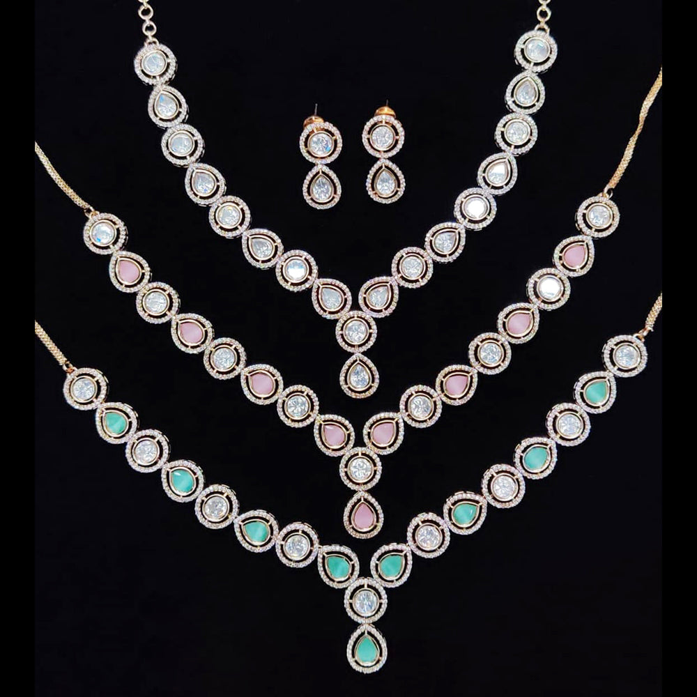 Kavita Art Gold Plated Polki Kundan Stone Necklace Set