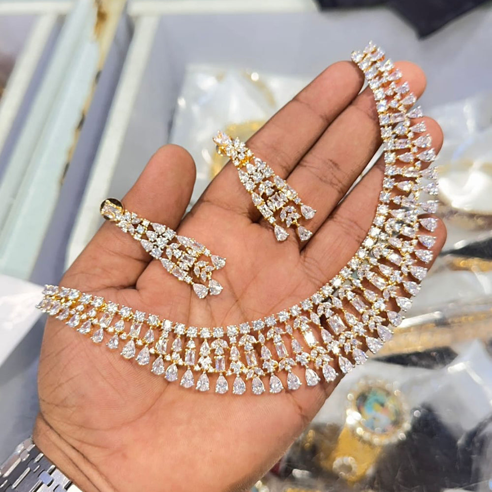 Kavita Art Gold Plated AD Necklace Set