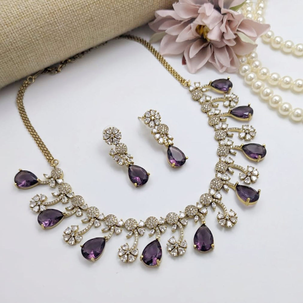 Kavita Art Gold Plated AD Necklace Set