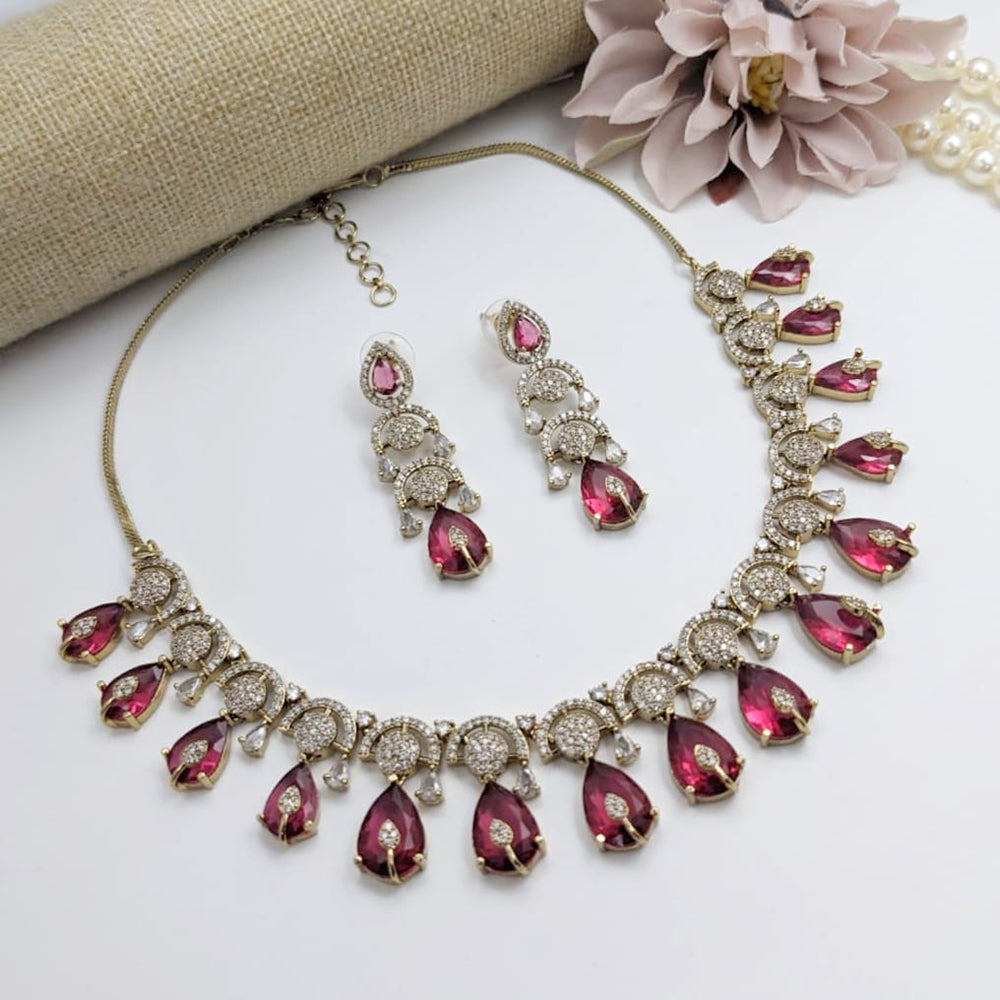 Kavita Art Gold Plated AD Necklace Set