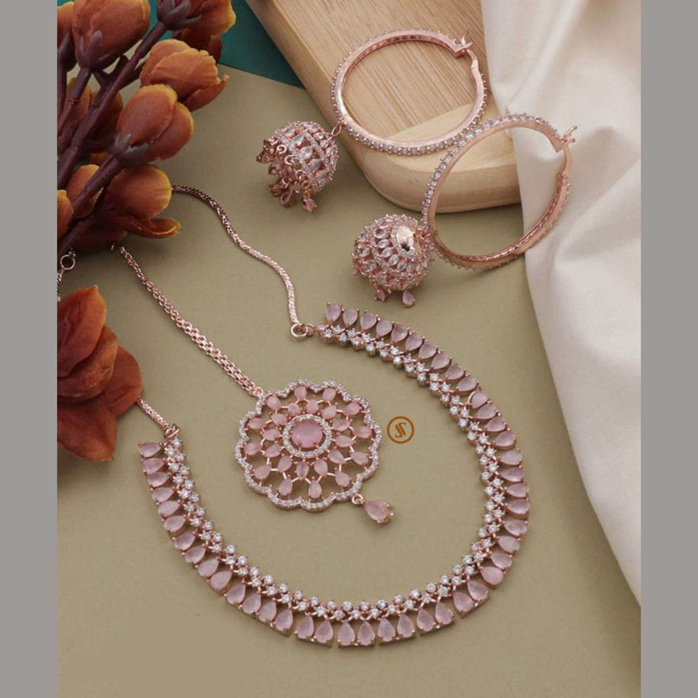 Kavita Art Rose Gold Plated AD Necklace Set