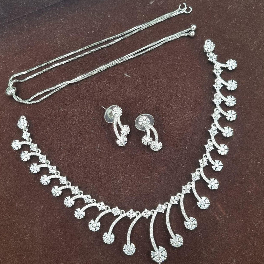 Kavita Art Silver Plated Austrian Stone Necklace Set