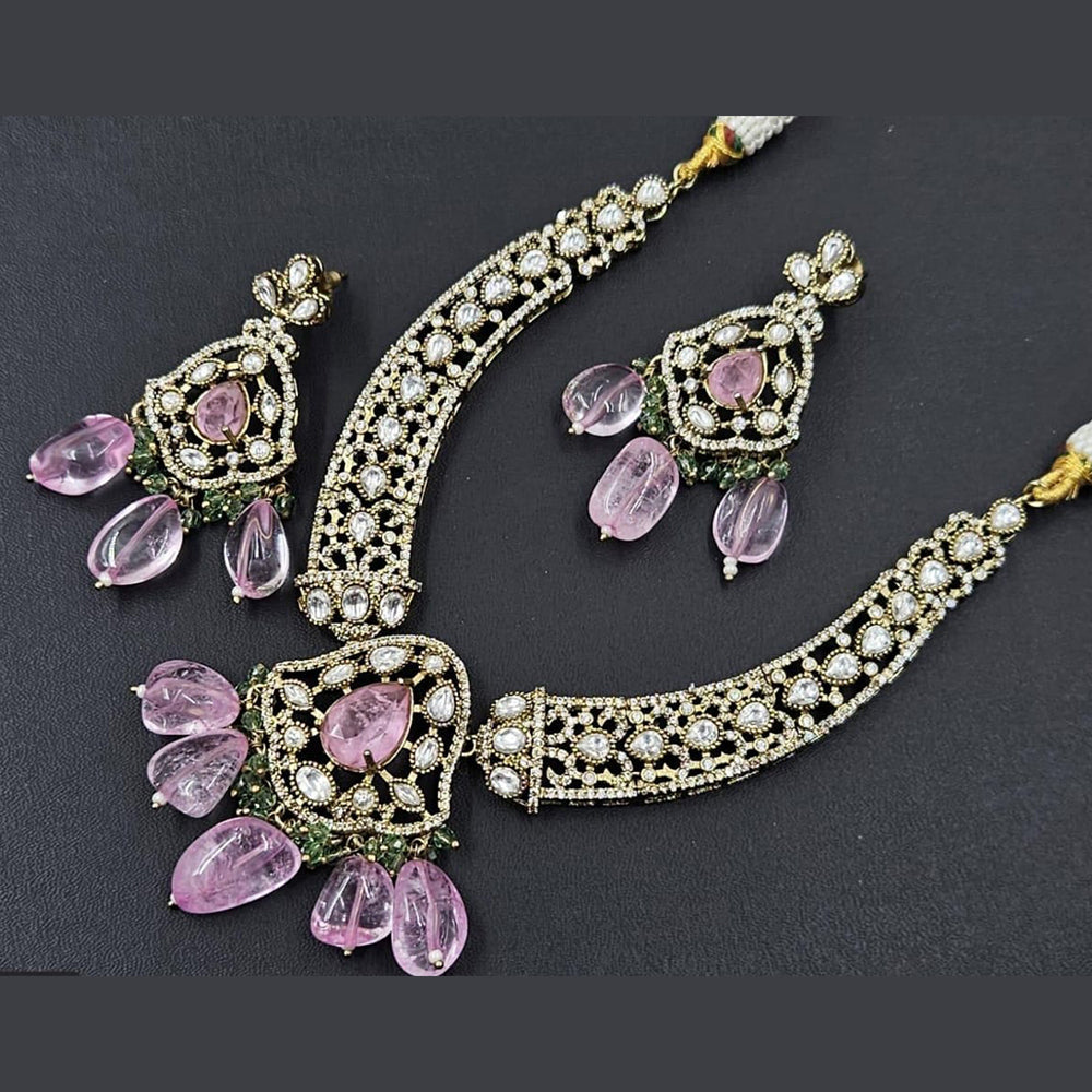 Kavita Art Gold Plated Polki Kundan Stone Necklace Set