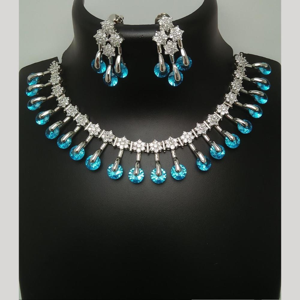 Kavita Art Silver Plated Austrian Stone Necklace Set