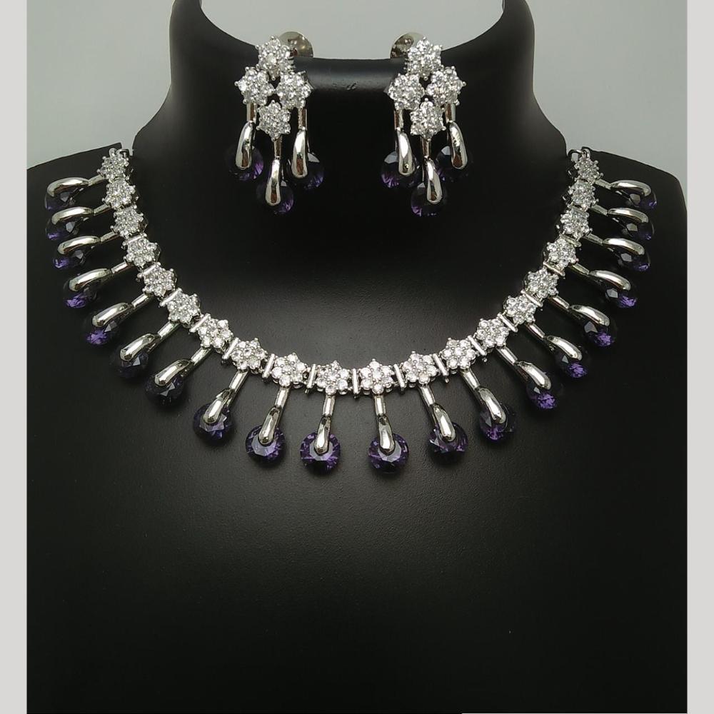 Kavita Art Silver Plated Austrian Stone Necklace Set