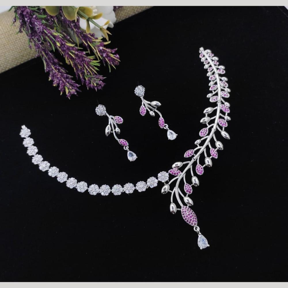 Kavita Art Silver Plated Austrian Stone Necklace Set