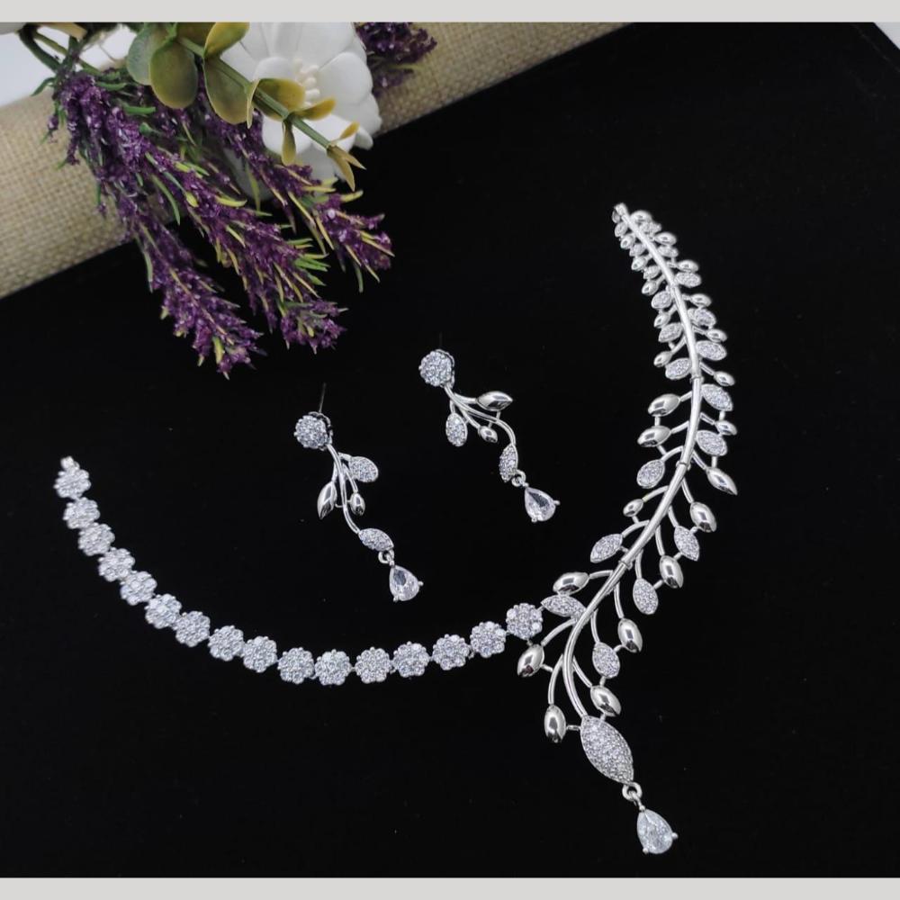 Kavita Art Silver Plated Austrian Stone Necklace Set