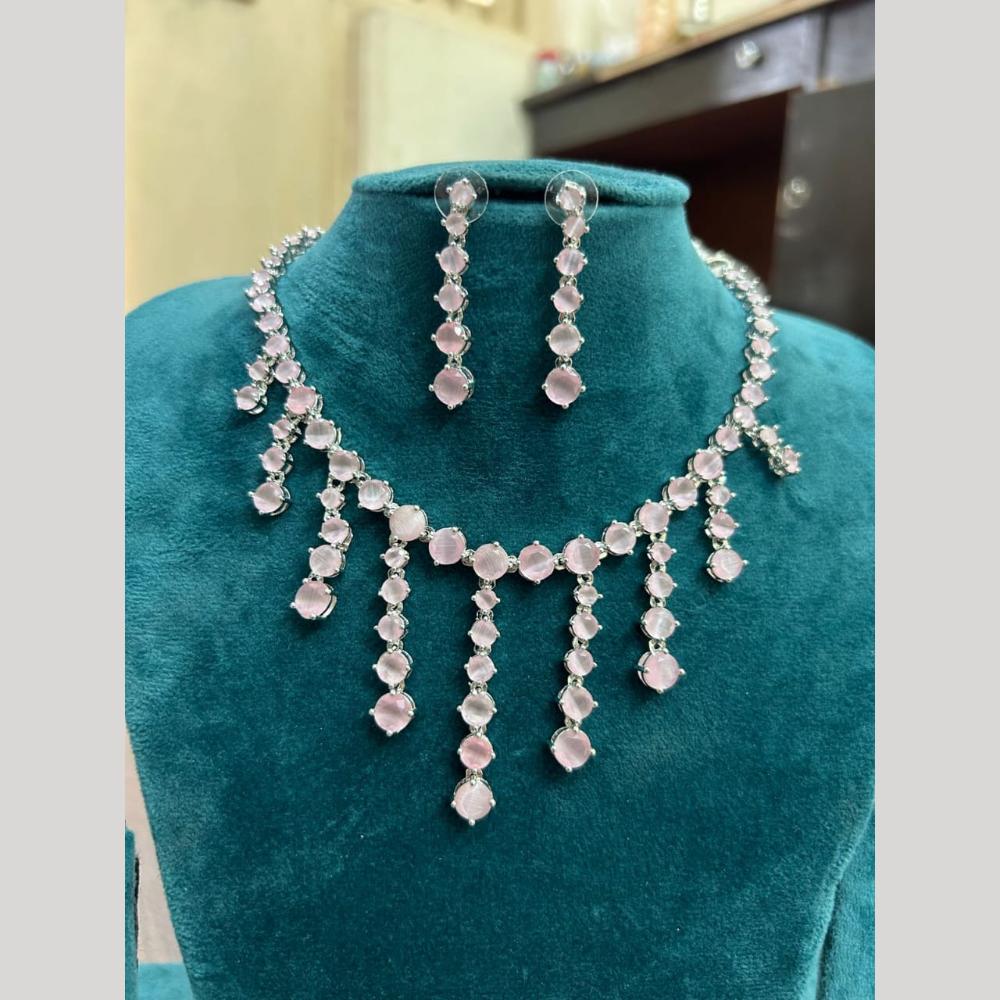 Kavita Art Silver Plated American Diamond Necklace Set