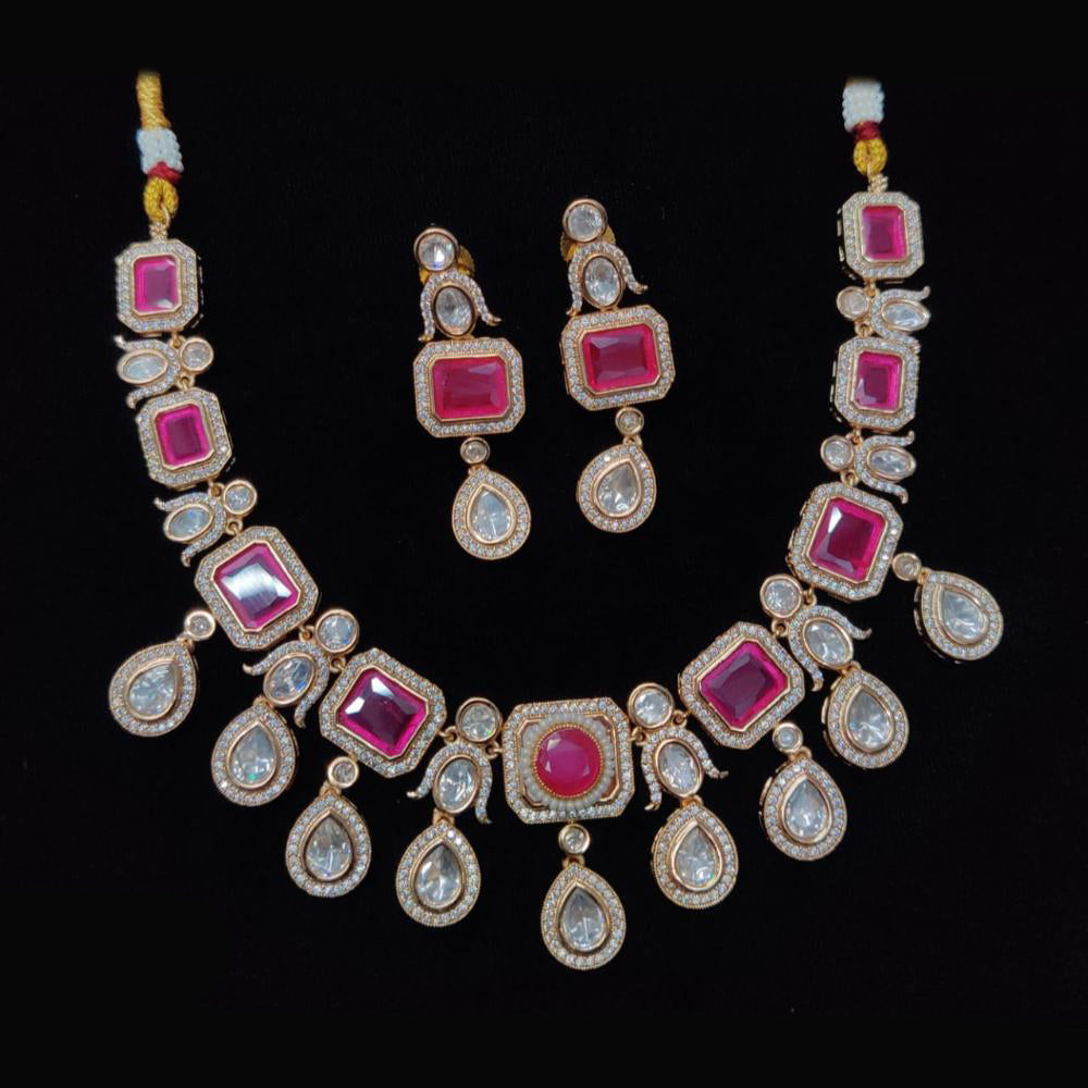 Kavita Art Gold Plated Polki Kundan Stone Necklace Set