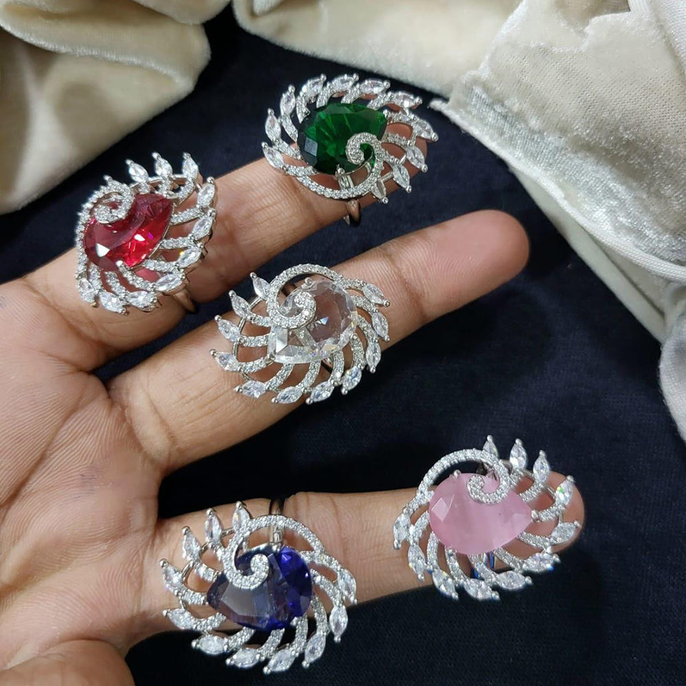 Diamond Ring Nail Fit Ring Kavita Art Silver Plated American