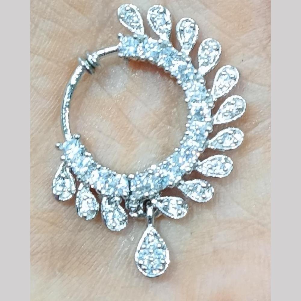 Kavita Art Silver Plated Austrian Stone Nose Ring