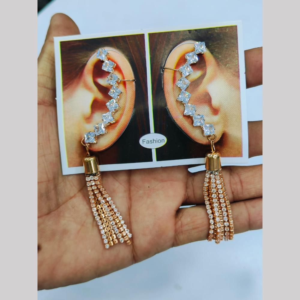 Kavita Art Rose Gold Plated Crystal Stone Earcuff