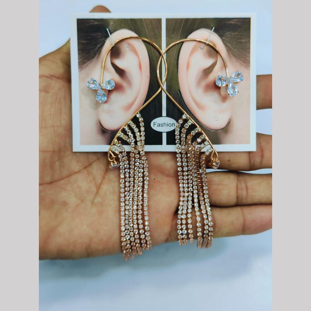 Kavita Art Rose Gold Plated Crystal Stone Earcuff