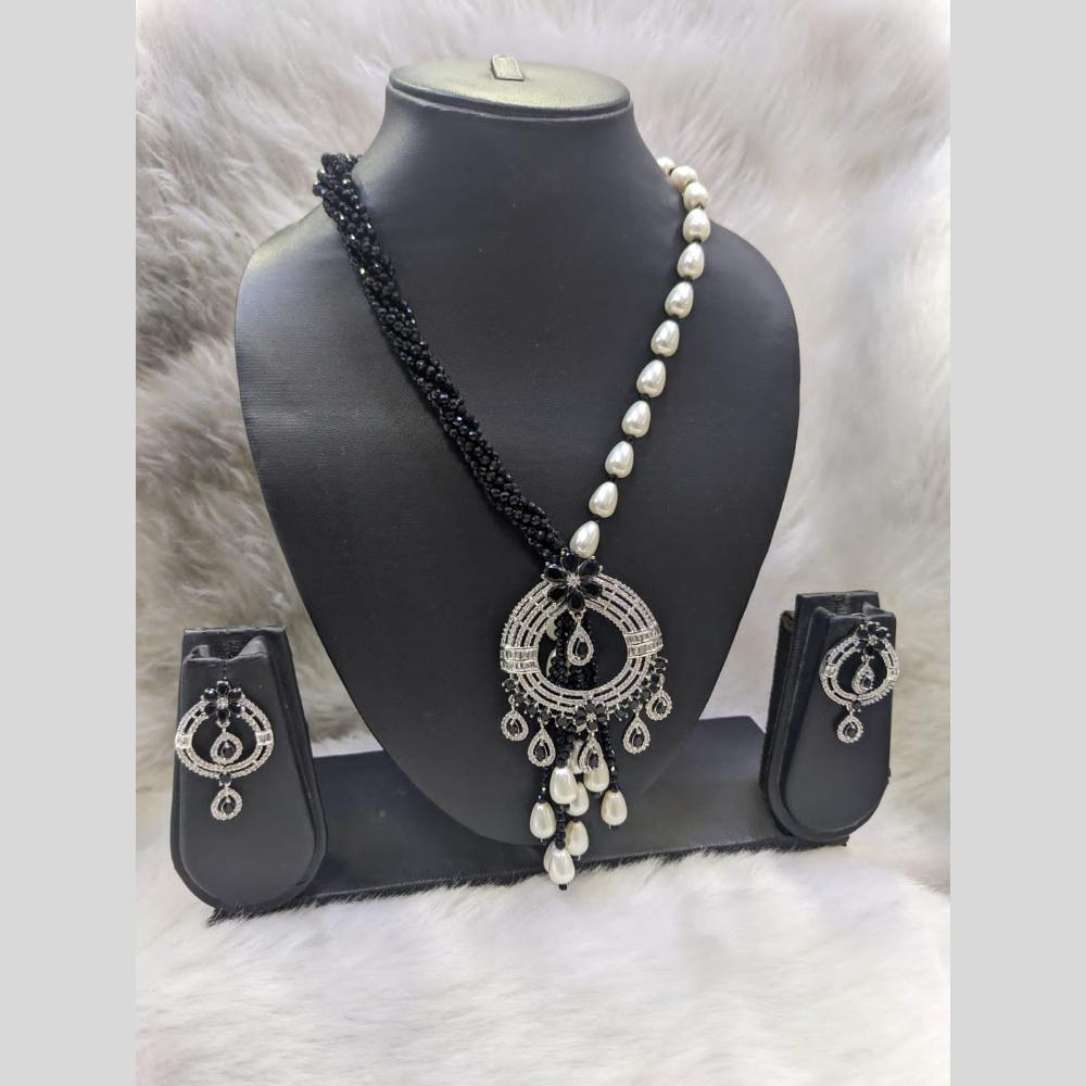 Kavita Art Silver Plated American Diamond Necklace Set