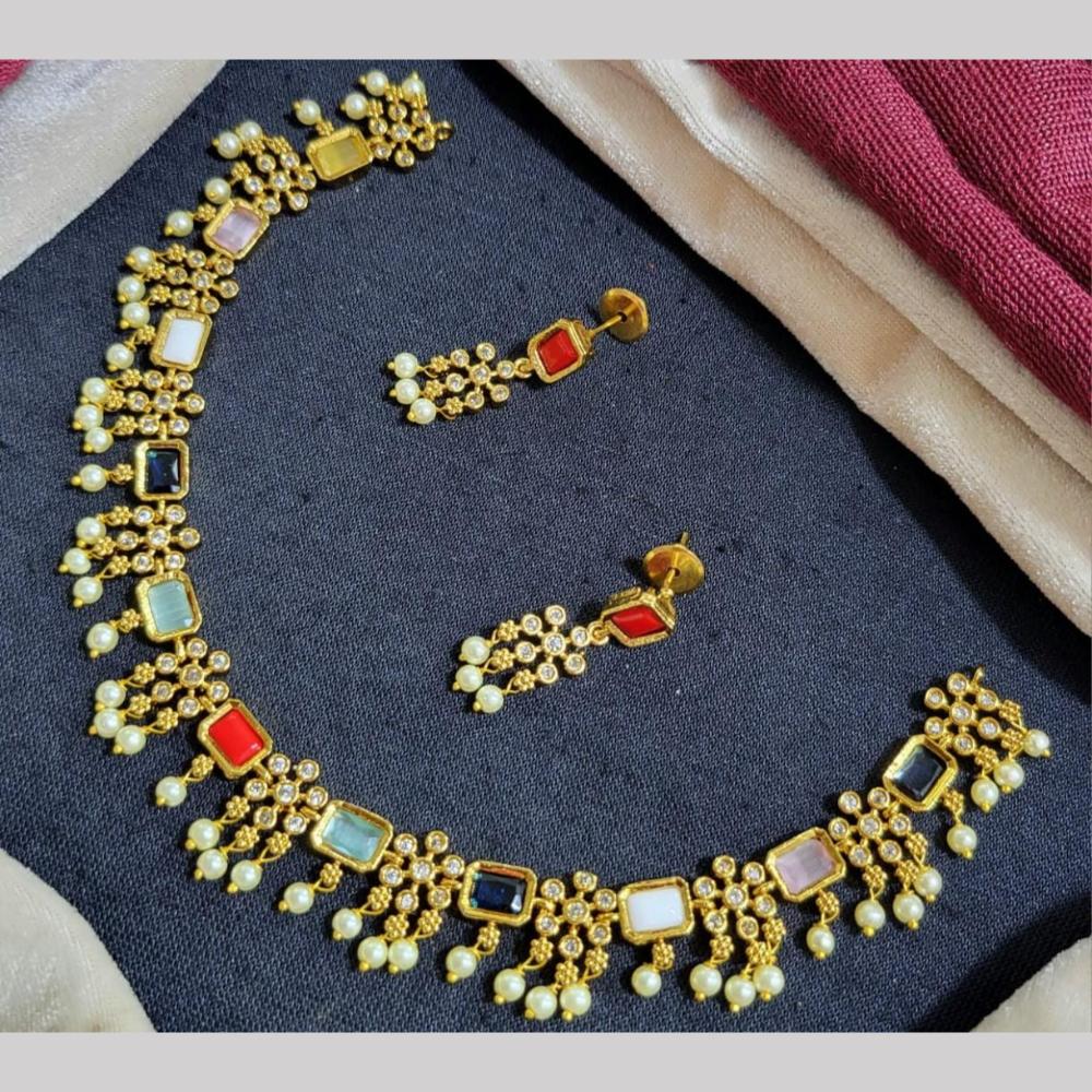Kavita Art Gold Plated Austrian Stone Necklce Set