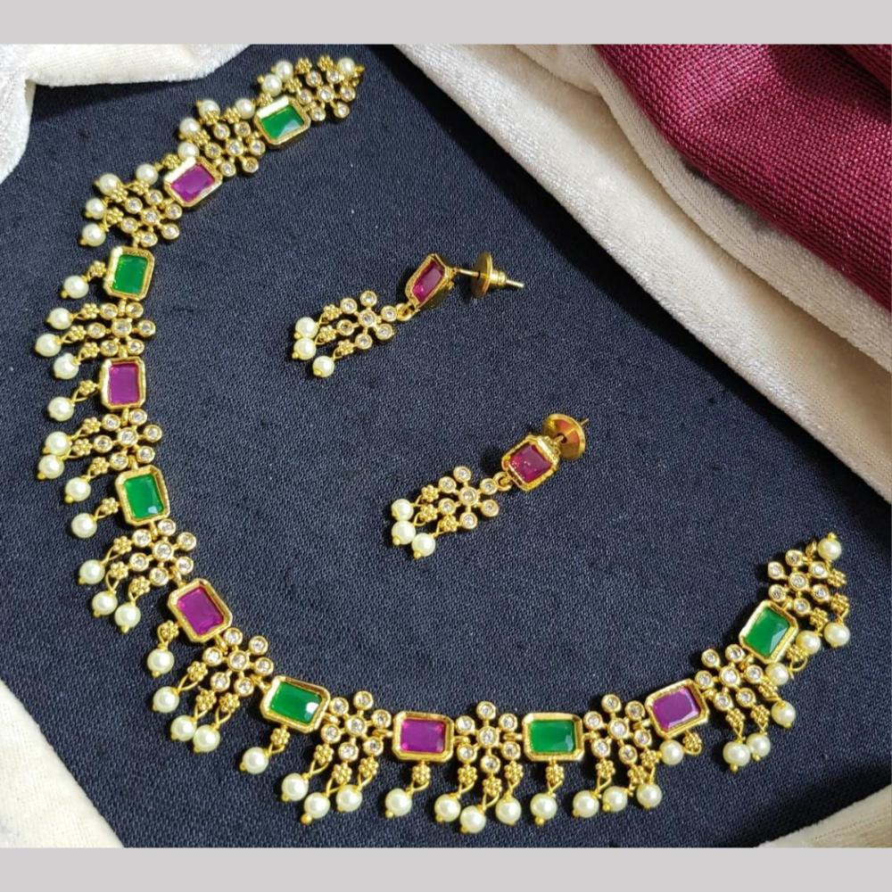 Kavita Art Gold Plated Austrian Stone Necklce Set