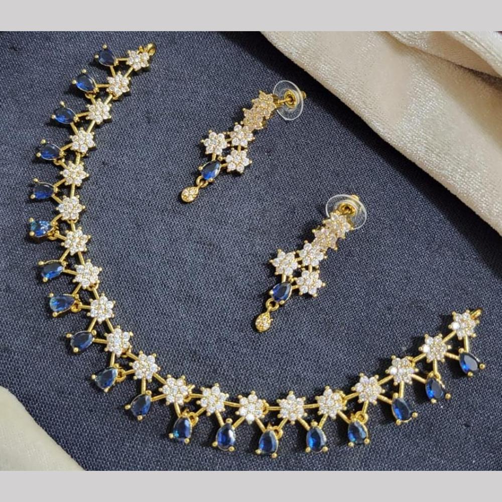 Kavita Art Silver Plated American Diamond Necklace Set