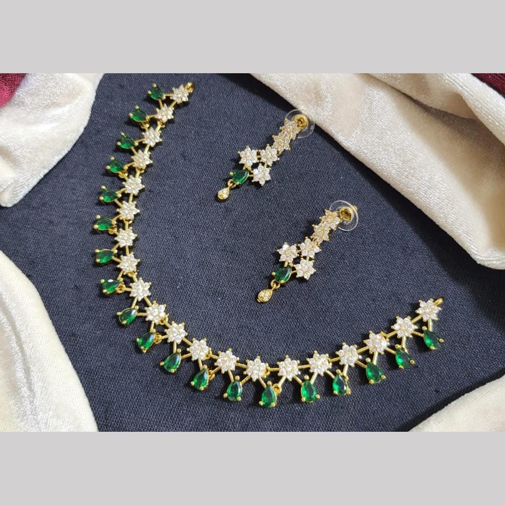 Kavita Art Silver Plated American Diamond Necklace Set