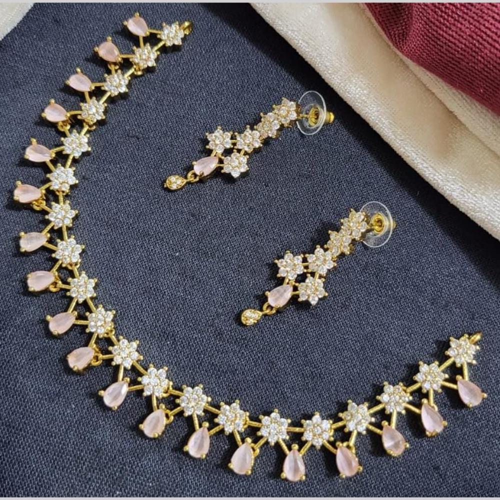 Kavita Art Silver Plated American Diamond Necklace Set