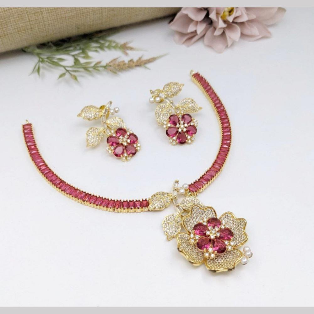 Kavita Art Silver Plated American Diamond Necklace Set