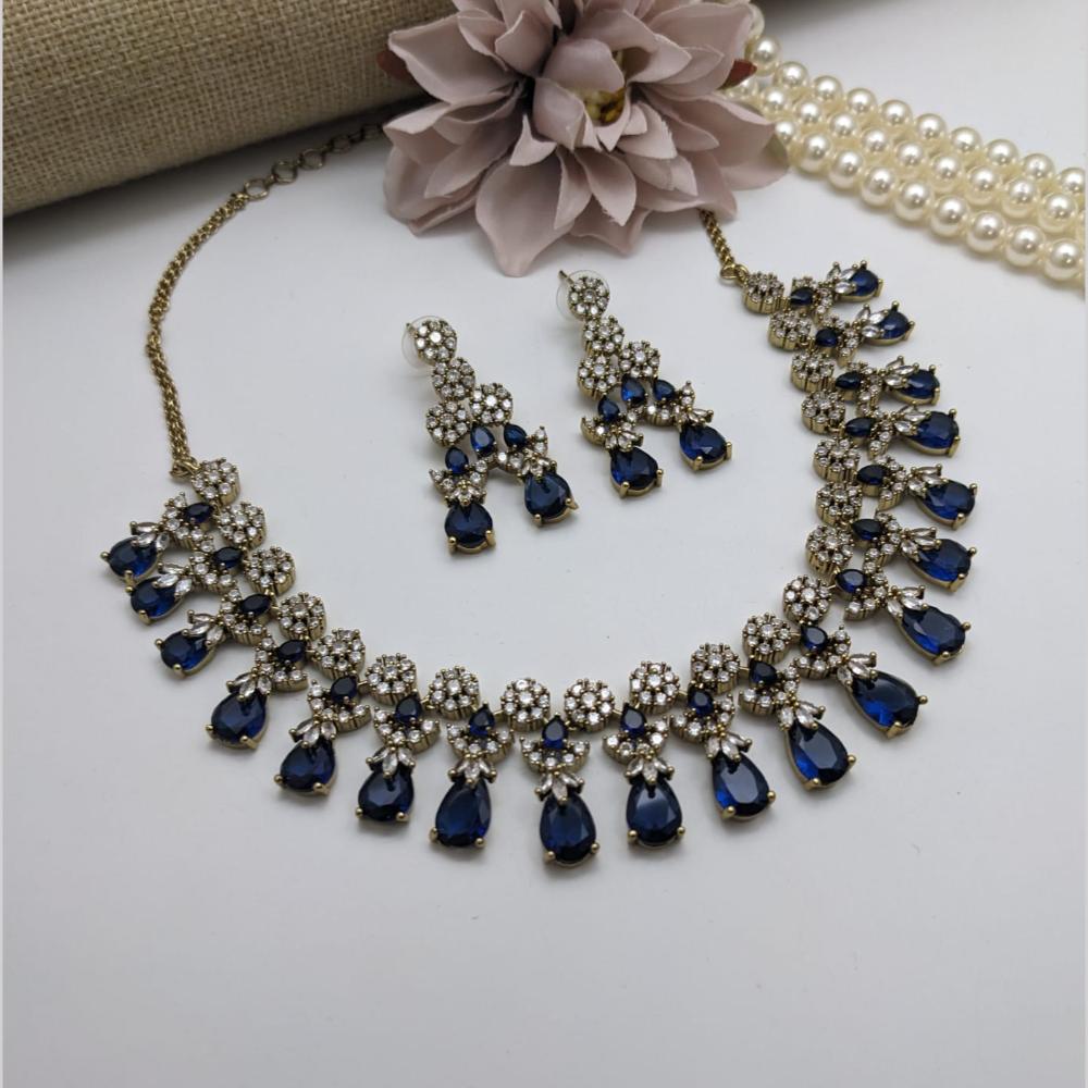 Kavita Art Gold Plated Austrian Stone Necklce Set