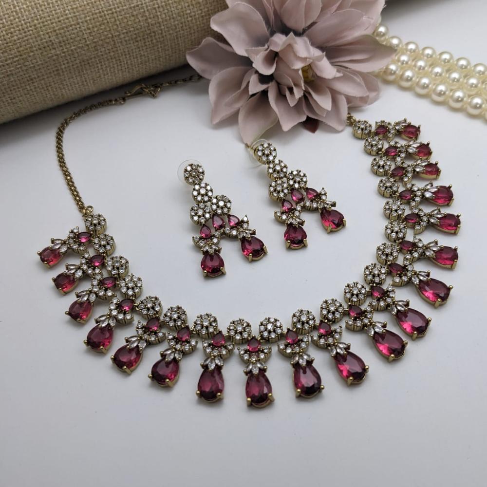 Kavita Art Gold Plated Austrian Stone Necklce Set