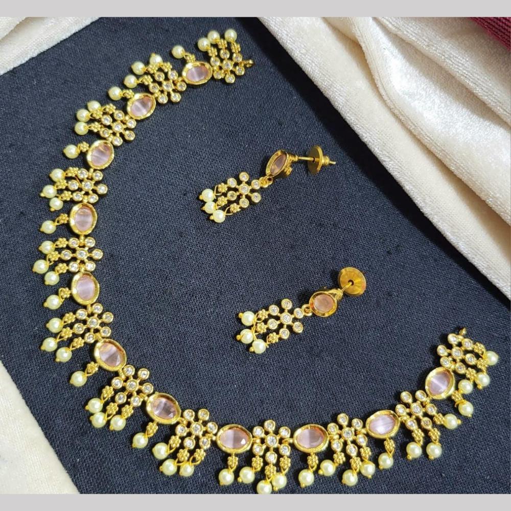 Kavita Art Gold Plated Austrian Stone Necklce Set