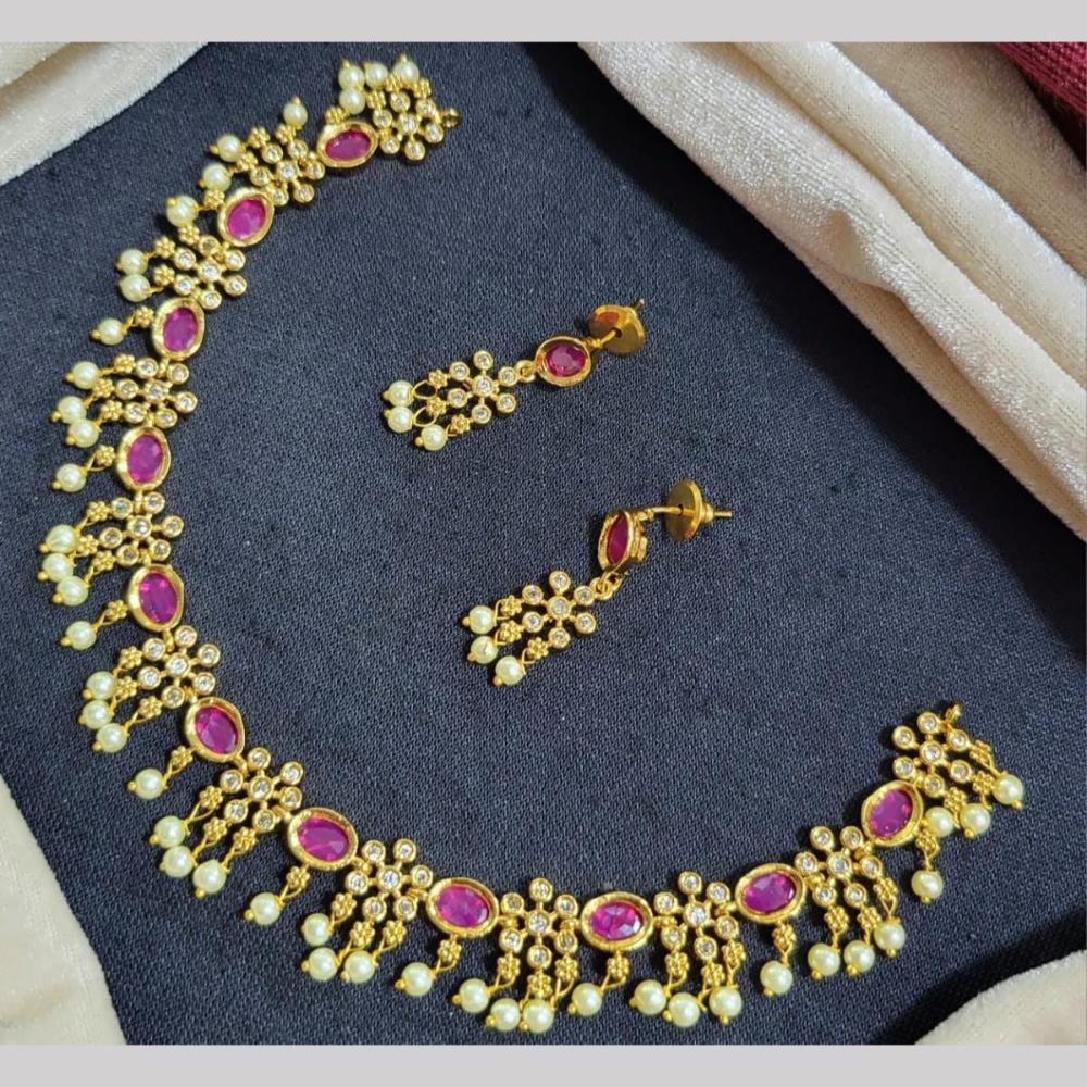 Kavita Art Gold Plated Austrian Stone Necklce Set