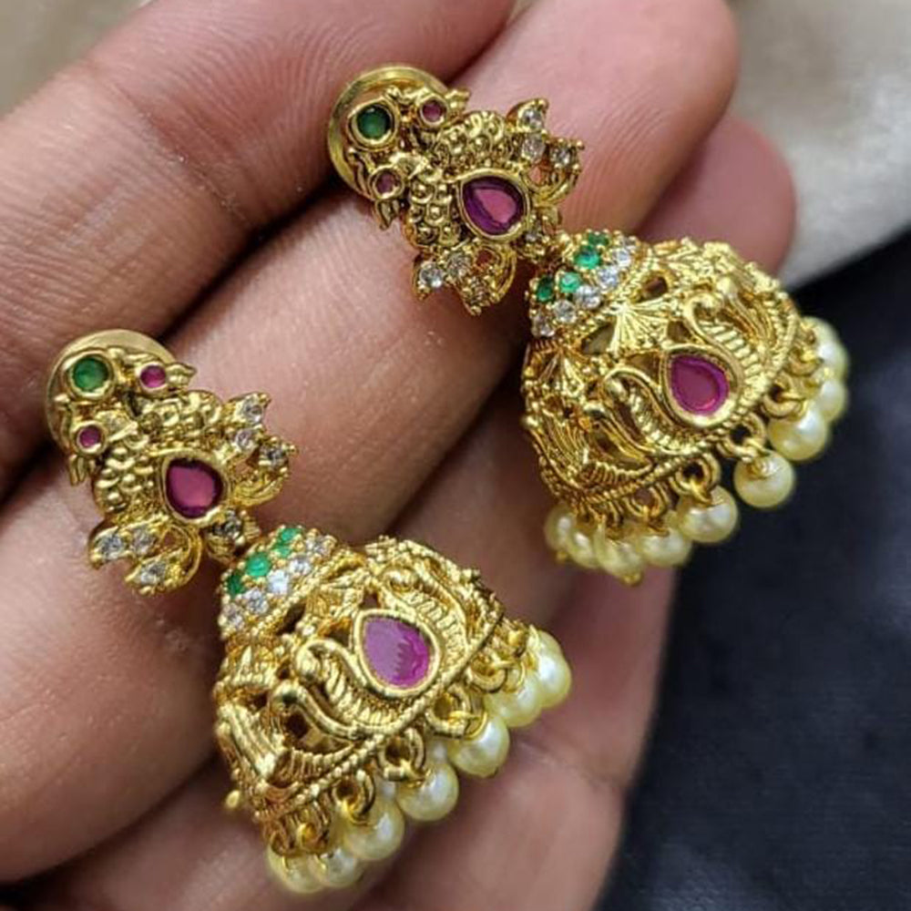 Kavita Art Gold Plated Austrian Stone Jhumki Earrings