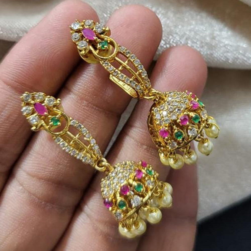 Kavita Art Gold Plated Austrian Stone Jhumki Earrings