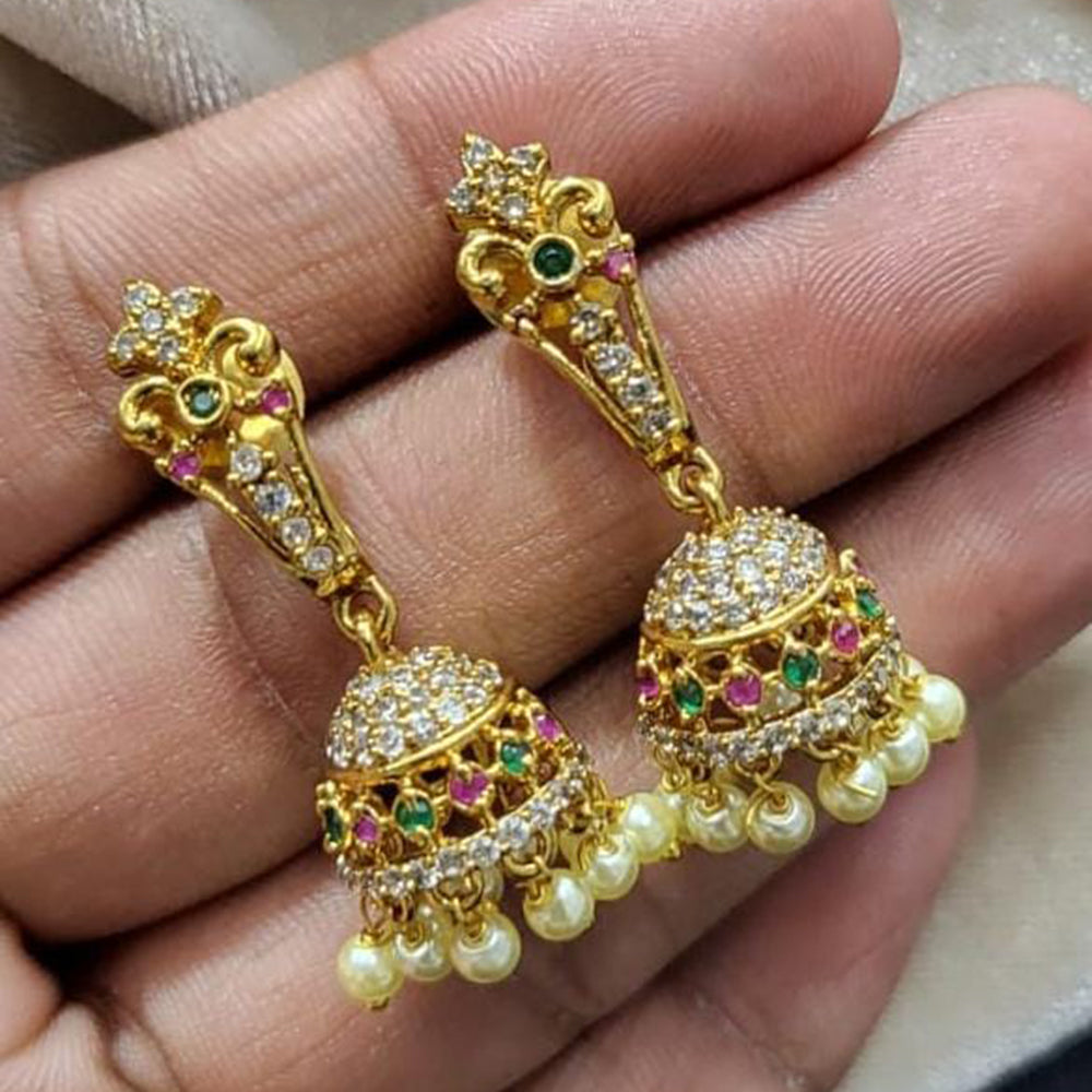 Kavita Art Gold Plated Austrian Stone Jhumki Earrings
