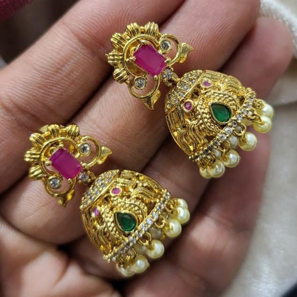 Kavita Art Gold Plated Austrian Stone Jhumki Earrings