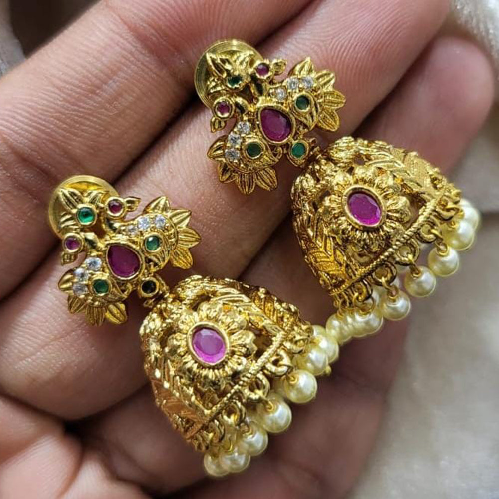 Kavita Art Gold Plated Austrian Stone Jhumki Earrings