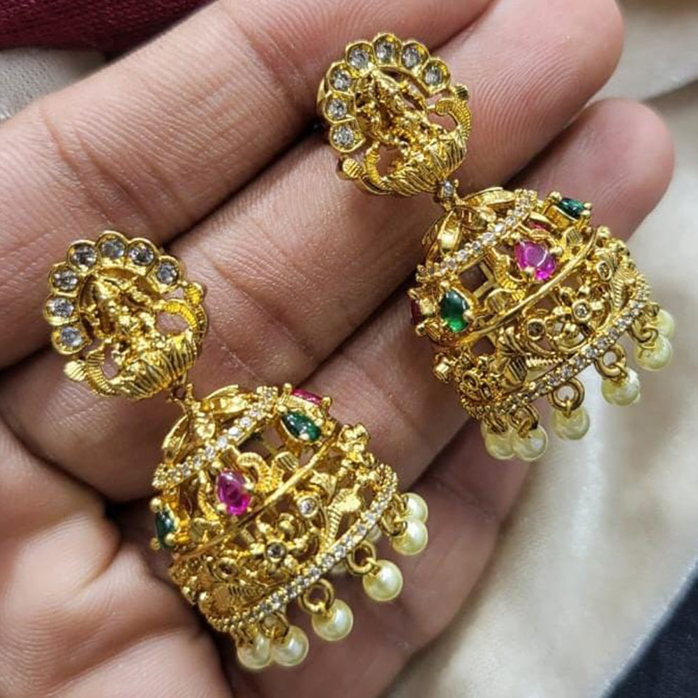 Kavita Art Gold Plated Austrian Stone Jhumki Earrings