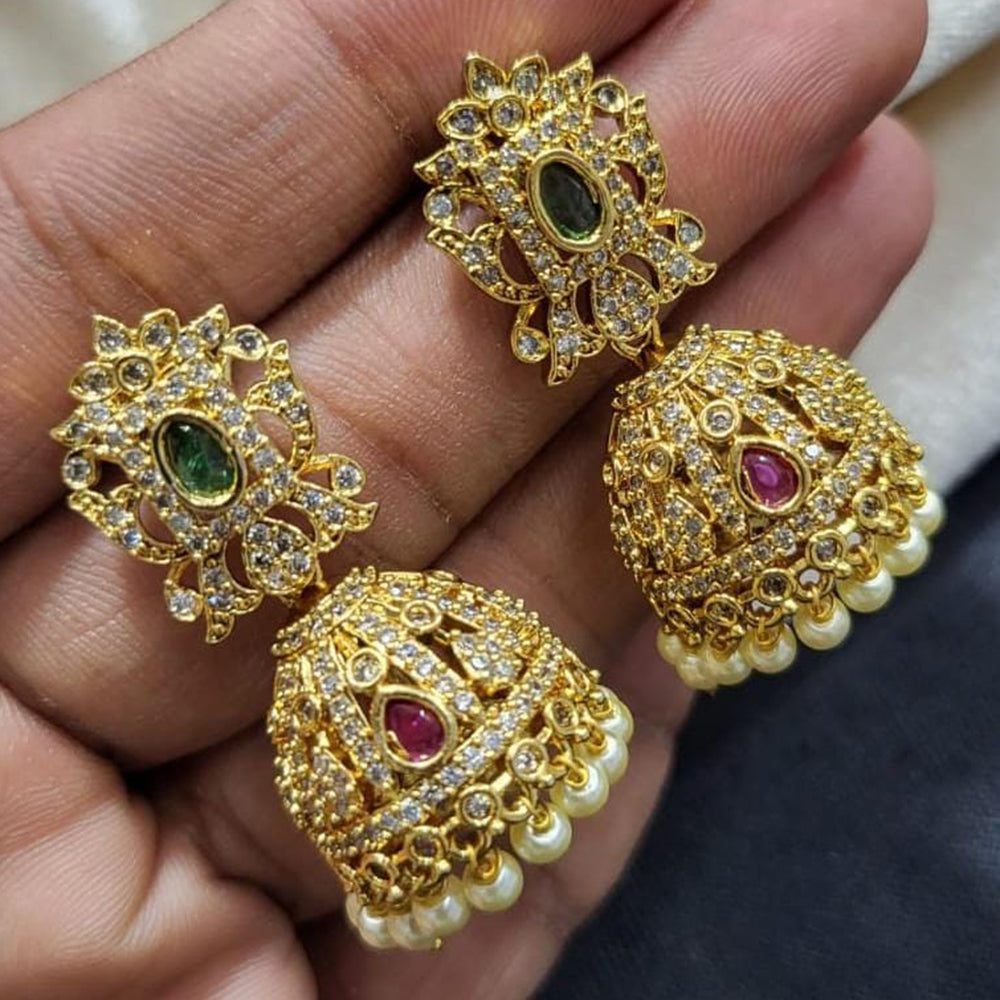 Kavita Art Gold Plated Austrian Stone Jhumki Earrings