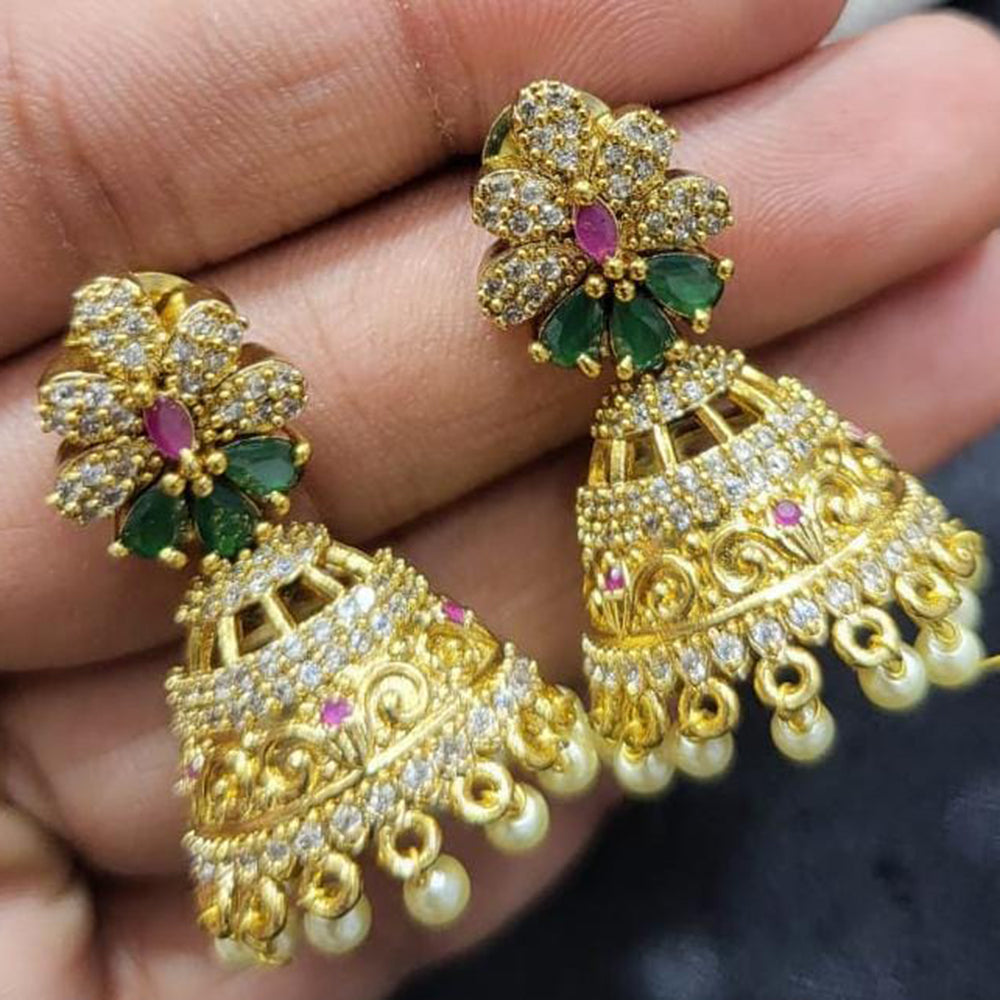 Kavita Art Gold Plated Austrian Stone Jhumki Earrings