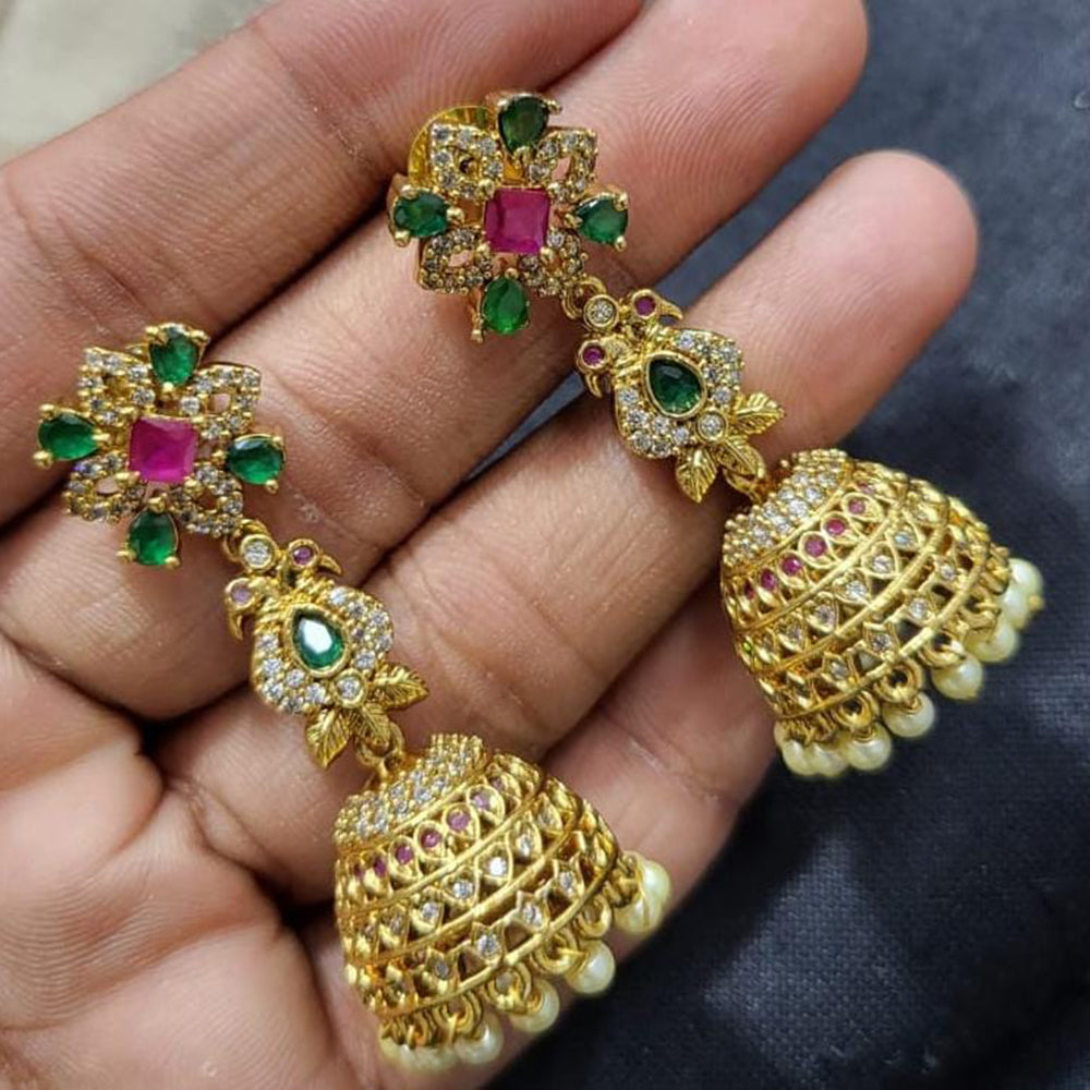 Kavita Art Gold Plated Austrian Stone Jhumki Earrings