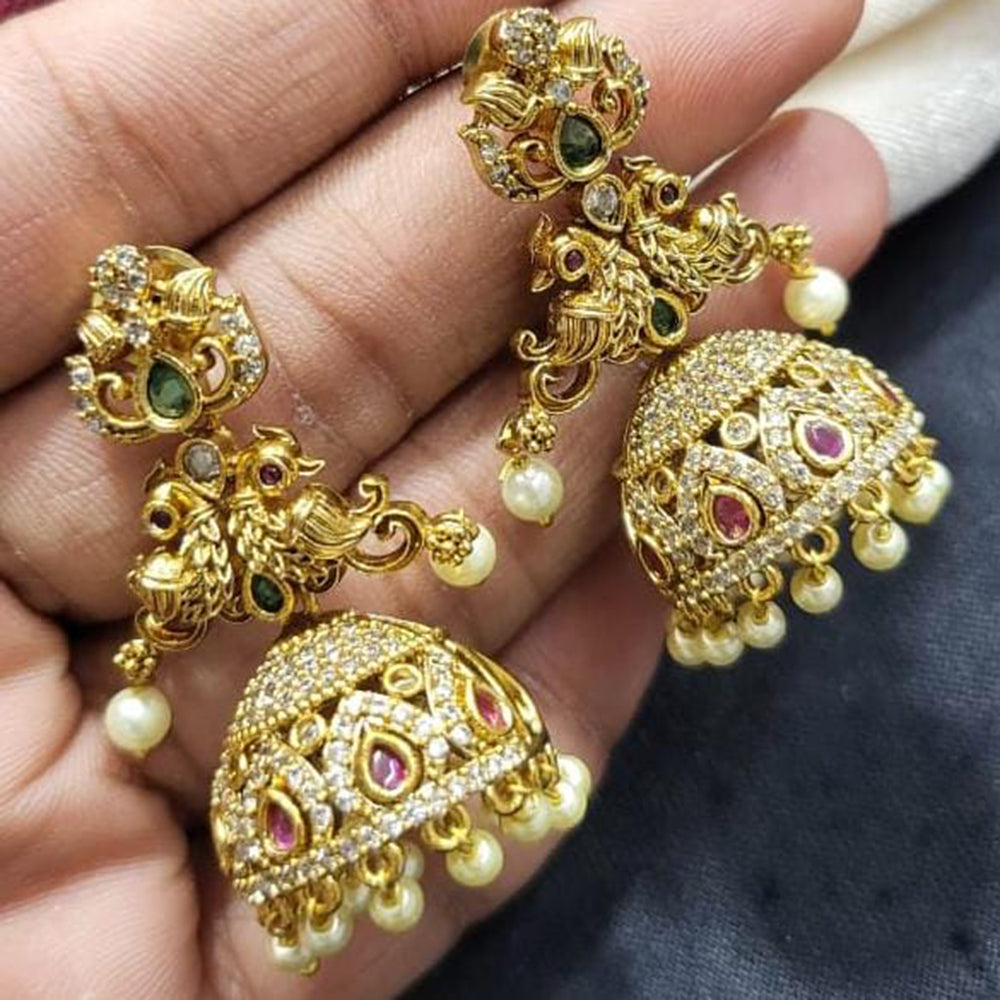 Kavita Art Gold Plated Austrian Stone Jhumki Earrings